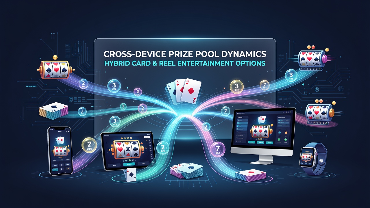 Illustratie van cross-device prijs pool integratie in hybride spellen met kaarten en rollen