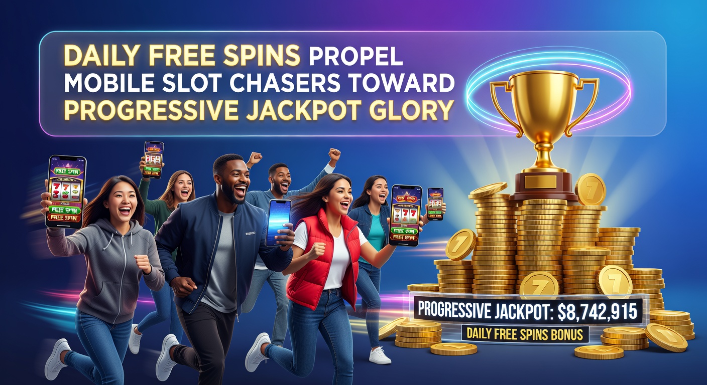 Mobiele speler draait gratis spins op een progressieve jackpot slot, met opbouwende teller op het scherm