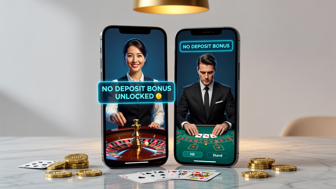 Mobiele live dealer roulette en blackjack integratie met no deposit bonussen