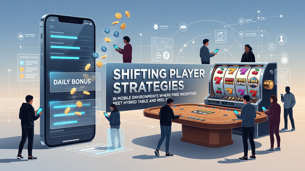 Illustratie van mobiele hybride spellen met gratis incentives en verschuivende spelersstrategieën